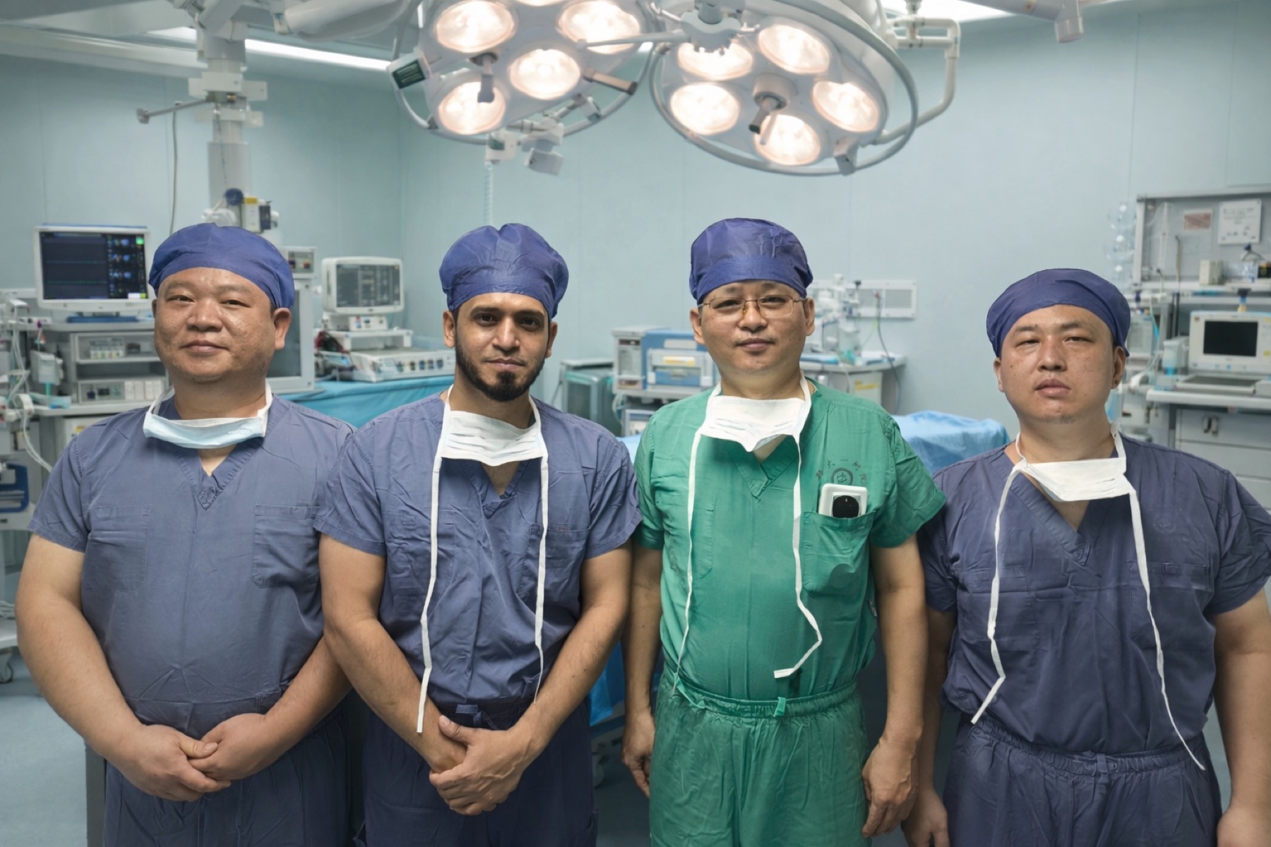 Dr. Sakurul Islam with an international surgical team